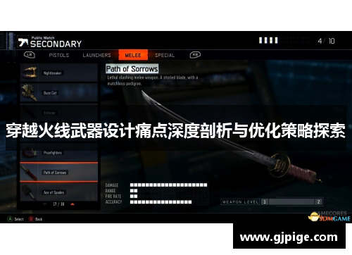 穿越火线武器设计痛点深度剖析与优化策略探索